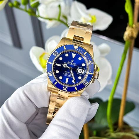 Rolex submariner blue yellow gold